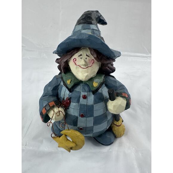 Halloween Primitive Folk Art Classic Americana Witch Figurine Decor Resin - Picture 2 of 7